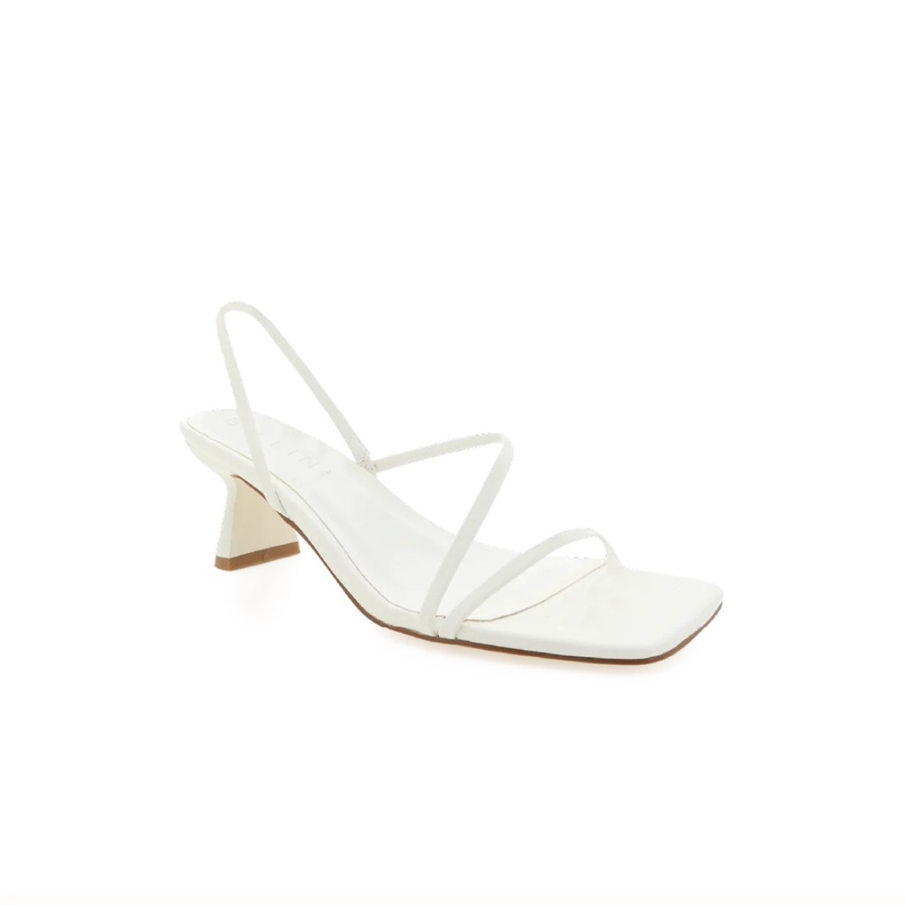 Billini Valina White minimal slingback heel size 10